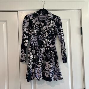 Anthropologie Women's Longsleeve Mini Dress with Boning Black Size‎ 2P